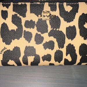 Coach Long Zip Around Wallet With Leopard Print
